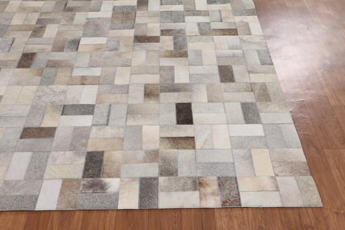 Colorromance New Handmade Leather Patchwork Cowhide Area Rug Living Room - Picture 6 of 16