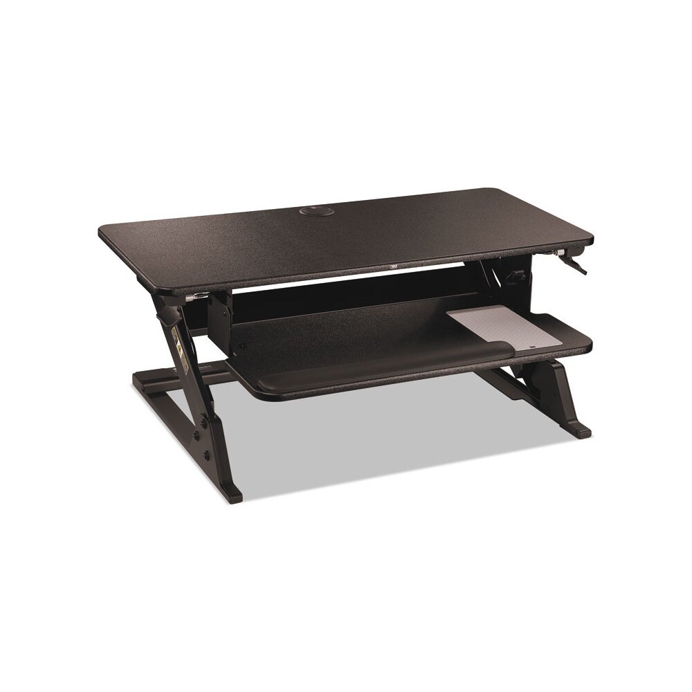 3M Black Precision Standing Desk Supports 24 Screen Holds 35lbs-image