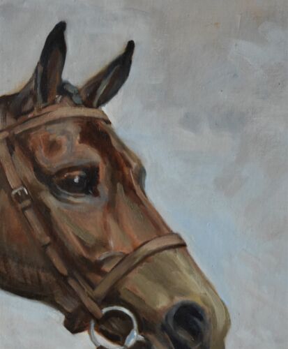 Vintage Joan Barrington Original Acrylic Painting Portrait Of A Horse - Picture 2 of 4