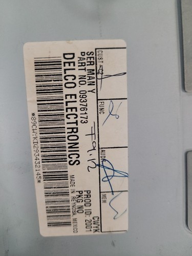 Audio Equipment Radio Opt UP0 Fits 00-01 BRAVADA 1684898 AS IS - Picture 2 of 3