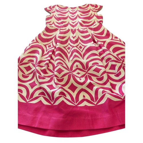 Vintage Talbots Petites Damen Kleid Hot Pink/Weiß Ärmellos Baumwolle Taschen - Bild 5 von 8