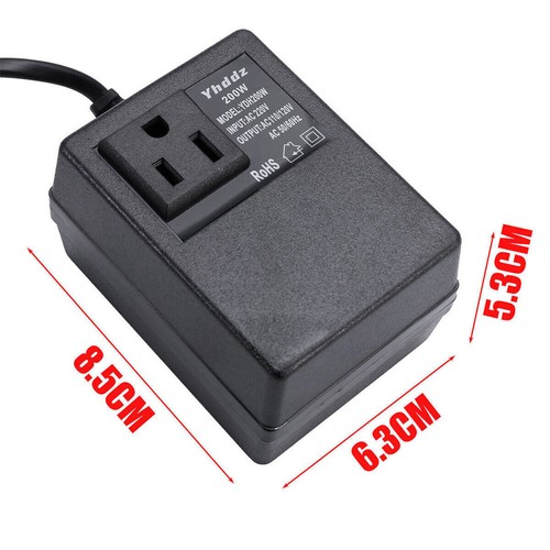 Voltage Converter Transformer 220V to 110V AC 200W Step Down EU Plug Travel Home - Picture 3 of 8