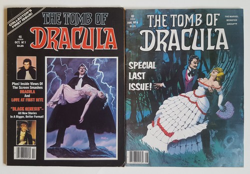 LOT OF THE TOMB OF DRACULA #1 AND 6 FIRST AND LAST ISSUE MARVEL COMICS 1979 1980