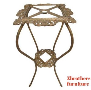 Antique-Victorian-Metal-Lamp-End-Table-Pedestal-Base-Stand