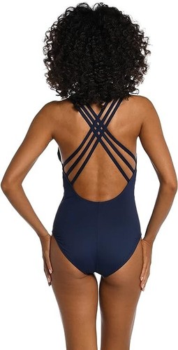 $125 La Blanca Standard Island Goddess Multi Strap Cross Back One Piece 8 NWOT - Picture 3 of 6