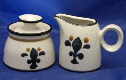 Noritake LILY Fleur de Lis Design Zuckerdose & Milchkännchen Set - XLNT gebrauchter Zustand - Bild 1 von 2