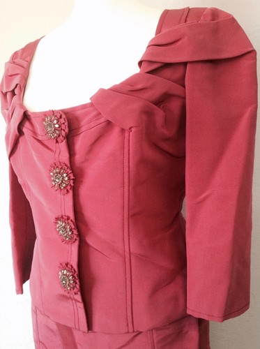 **12**L** CAROLINA HERRERA Lined Skirt Suit Blazer Dress Jacket Blouse Top USA - Picture 8 of 12