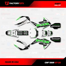 White & Green Shift Racing Graphics kit fits Honda Crf150R 07-25 Crf 150R Decal