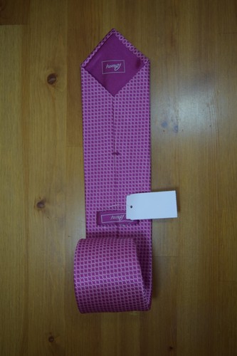 $840 New BRIONI Pink Purple Magenta Geometric Medallion Handmade Italy Silk Tie - Picture 9 of 19
