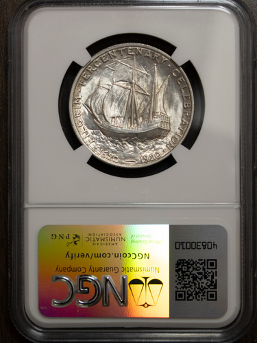 1920 Pilgrim Half Dollar Commemorative MS 64 NGC Lot 1536 - Picture 3 of 5