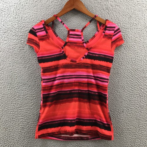 Core Andrea Jovine Short Sleeve Sport Shirt Womens XS Multicolored Striped - Picture 8 of 14