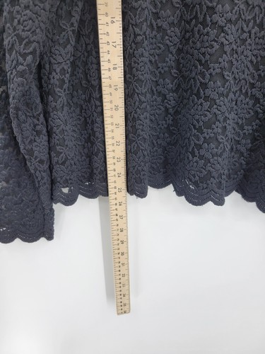 Top Coldwater Creek para mujer XXL negro encaje superpuesto cuello falso elástico elegante - Imagen 5 de 8