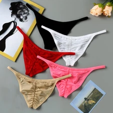 Womens Ice Silk Tanga Sexy Bikini Briefs Underwear Low Waist Lingerie Knickers ,