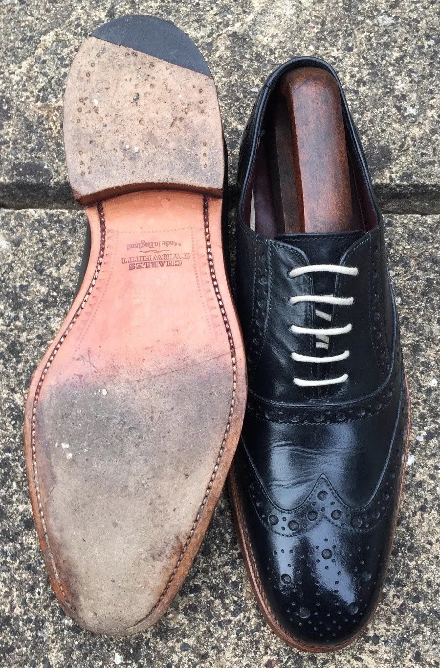 Barker per Charles Tyrwhitt Blu Navy Scuro Brogues (UK)... Misure (UK)... Brogues SPLENDIDO c96ac3 Barker per Charles Tyrwhitt Blu Navy Scuro Brogues (UK)... Misure (UK)... Brogues SPLENDIDO c96ac3
