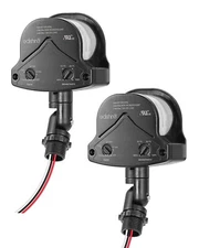 EDISHINE 2 Pack Dusk to Dawn Outdoor Motion Sensor, 240° Detection Range & 60FT