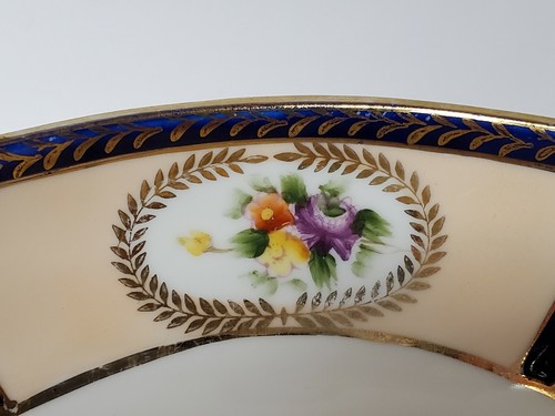 NORITAKE serving bowl dish JAPAN cobalt blue gold laurels N2022 - Picture 3 of 12