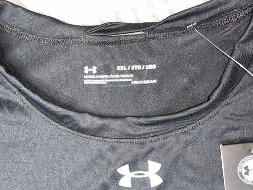 Under Armour Women's Short Sleeve Black Shirt Heatgear XXL Loose Fit - Picture 5 of 8
