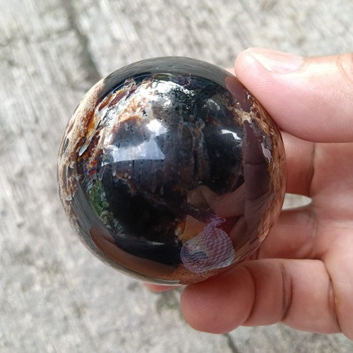 117 gr 60 mm Indonesia Sumatra Amber Sphere Polished Rough Raw Stone Gemstone 7 - Picture 7 of 13