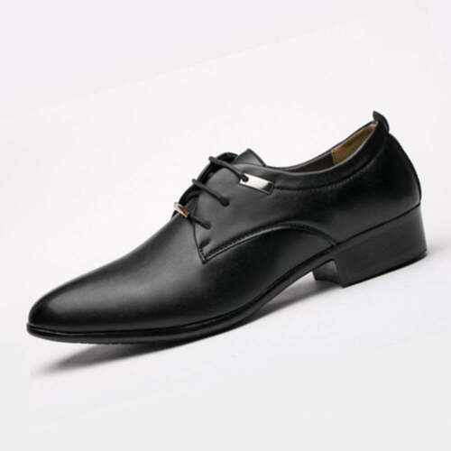 Herren Lederschuhe Retro England spitz zulaufend elegante Schuhe vorne zum Binden eckiger Absatz - Bild 6 von 27