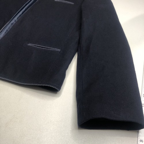 Nordstrom Brass Plum Blazer Juniors 11 Navy Blue Wool Blend Long Sleeve Lined - Picture 8 of 14