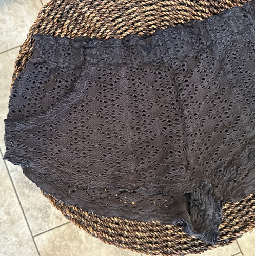 Free People Beach Black Holy Shorts Swim Coverup Large Crochet Pockets - Picture 5 of 12
