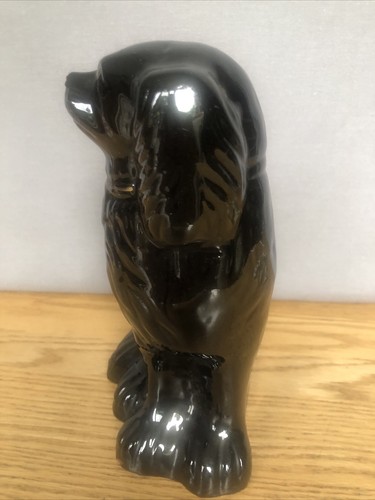 Vintage Stile Staffordshire Ceramica King Charles Spaniel Cane Accenti Oro Nero 8′ - Foto 2 di 12