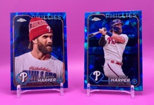 2024 Topps Chrome Sapphire - Bryce Harper IMAGE VARIATION SSP plus Base Card