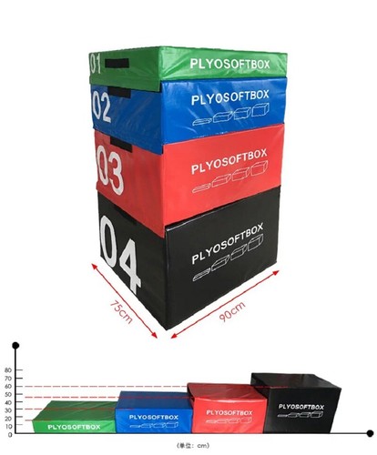 Plyometric Jumping Boxes Set Soft Foam Stackable Exercise Fitness Gym Plyo Boxes - Picture 22 of 32