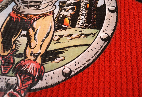 Vintage He-Man T Shirt 80s Kids Large Red Funpals Thermal Waffle Knit MOTU - Picture 6 of 8