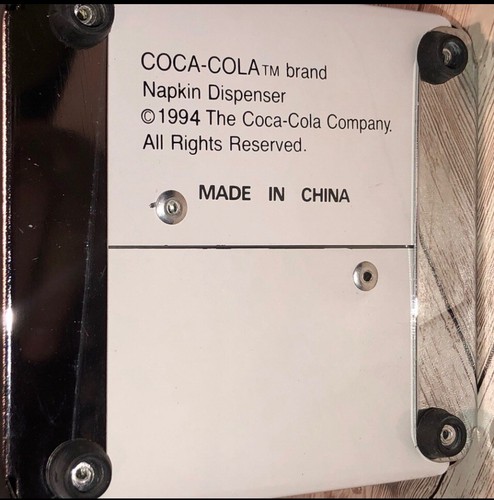 Distributore tovagliolo vintage Coca Cola 1994 ""Sempre fresco"" con supporto tovagliolo scatola - Foto 6 di 9