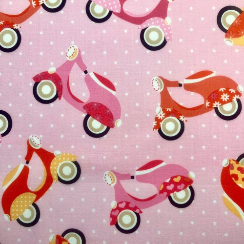 Moped Scooter Fabric by Timeless Treasures MOD-C486830 31” L x 44” W 100% Cotton - Picture 5 of 8