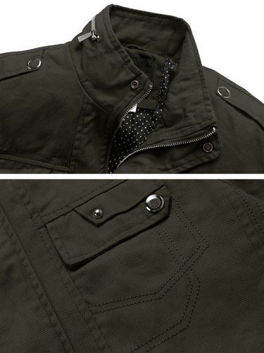 Chaqueta informal de algodón para hombre Wantdo chaqueta ligera de primavera chaqueta completa con cremallera - Imagen 23 de 46