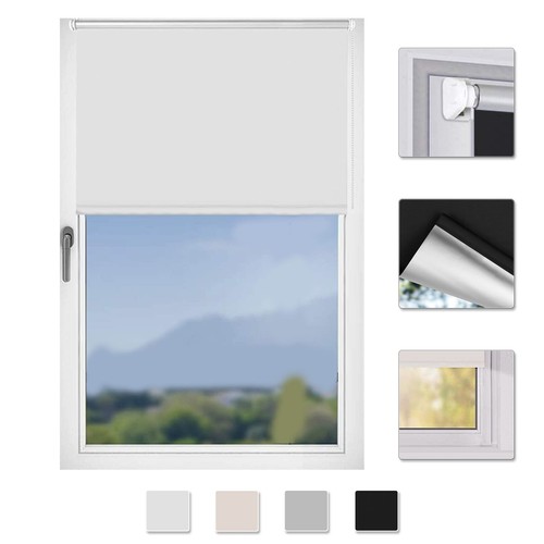 Klemm Rollo ohne Bohren Thermo Verdunklungsrollo Fenster Jalousie Klemmrollo fix - Bild 38 von 45