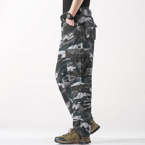 Work Pants Men's Large Size Straight Pants Outdoor Casual Trousers Multi-pocket - Picture 42 of 42