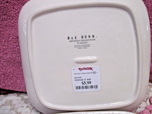 Rae Dunn Magenta Salad Plates 7 7/8" Tis the Season Peace On Earth Xmas Set 2 - Picture 7 of 8