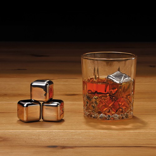 Edelstahl Whisky Steine Geschenk Set 10tlg. - Zange Kühl Würfel wiederverwendbar - Bild 4 von 5