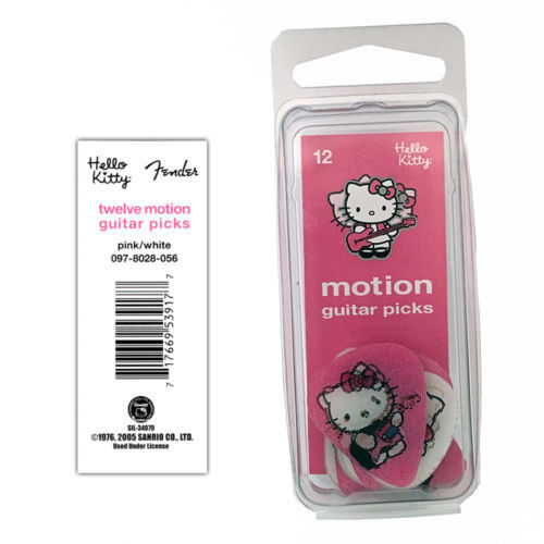 12er-Pack Hello Kitty coole Fender Sanrio Plektren selten pink weiß Bewegung Gitarren-Plektren - Bild 3 von 6