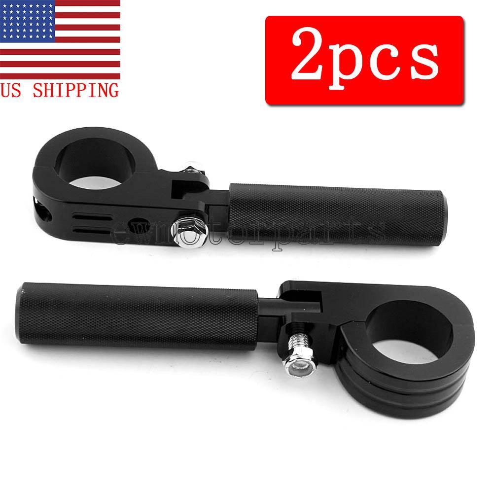 Pair Black Foot Peg Mounts For 1 1/2
