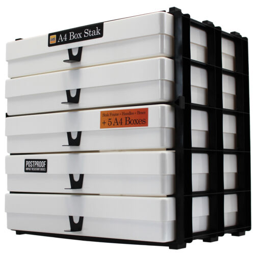 WestonBoxes A4 Box Stak, Stackable Craft Storage Unit Including Plastic A4s - Picture 15 of 18