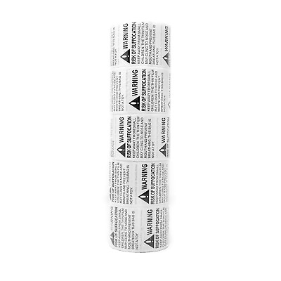 #ad Innovative Haus 5 Rolls x 500 Labels 2500 Total Risk of Suffocation Warning $20.99