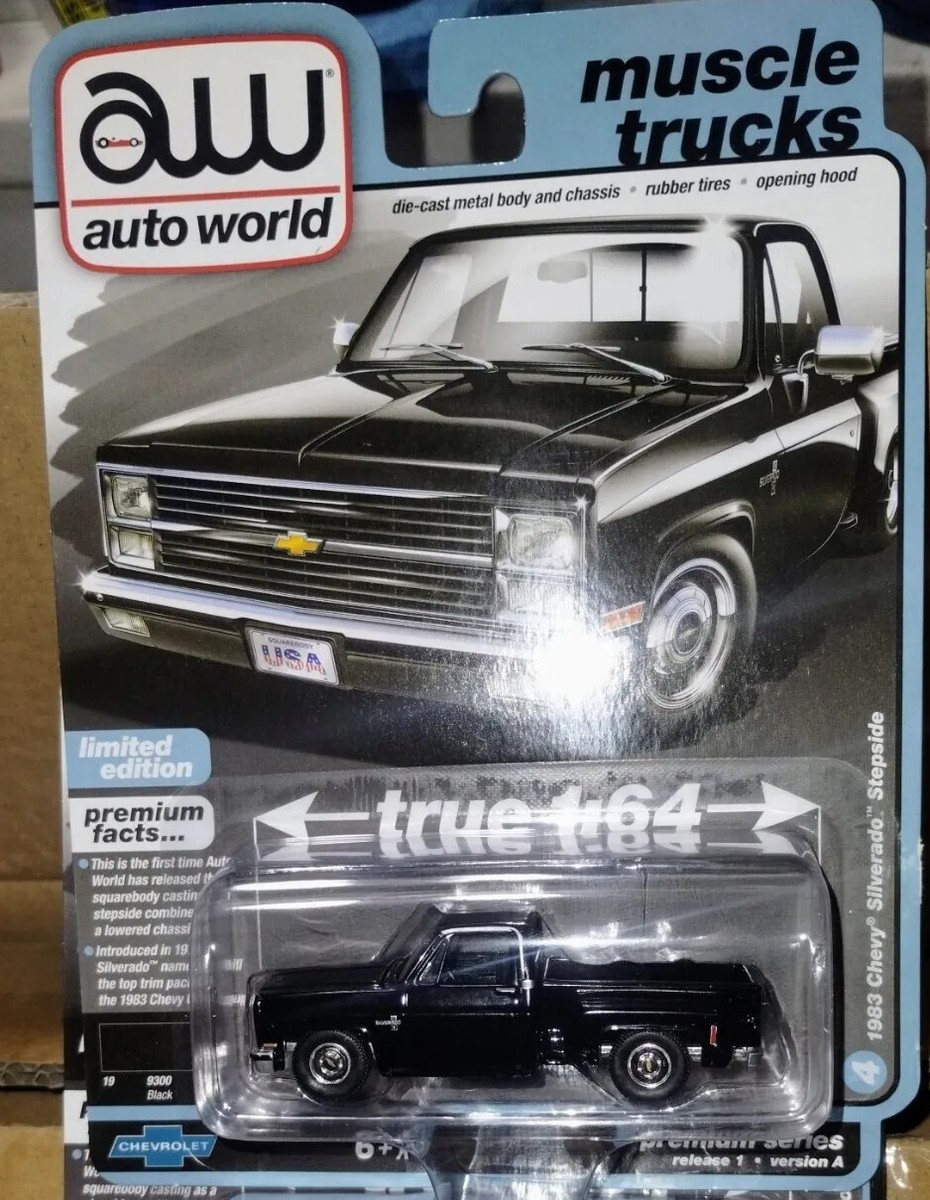 AUTO WORLD AWSP126A 1:64 1983 CHEVROLET SILVERADO STEPSIDE LOWERED