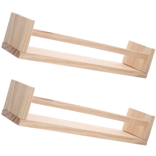 2 Pcs Wall-mounted Storage Rack Child Kitchen Shelf Organizer Hanging Shelves