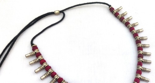 Vintage Kuchi Banjara Afghan Tribal Handmade Gypsy Wooden Beads Pendant Necklace - Picture 3 of 4
