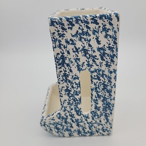 Vintage McCoy Pottery WALL POCKET #151 Blue Speckled Match Holder - Picture 4 of 9