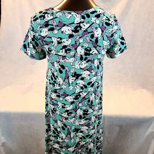 Lularoe XS Teal Disney Mickey Mouse Carly Swing Dress - Picture 4 of 5