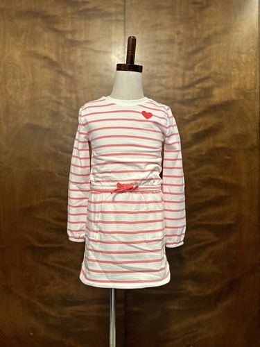 Tommy Bahama Long Sleeve Sweatshirt Dress Girls M 7/8 Pink Stripes Fleece Lined