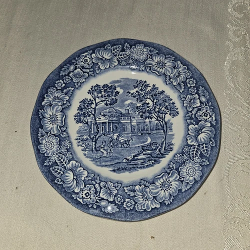 Staffordshire Liberty Blue 6" Vintage Bread Butter Plate Monticello Lot Of 5