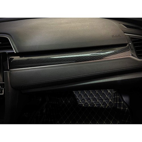 3PCS Carbon Fiber Inner Dashboard Panel Trim For Honda Civic 10th Gen 2016-2021 - Foto 6 di 13
