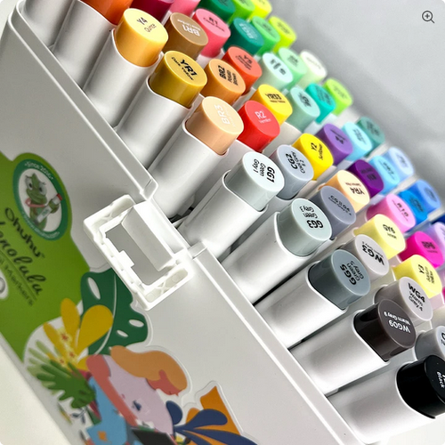 Ohuhu Honolulu alcohol marker pens 60 color Chisel and brush Limited Edition Set - Picture 5 of 7