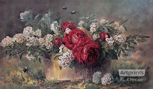 A-Basket-of-Beauties-by-Paul-de-Longpre-Art-Print-of-Vintage-Art